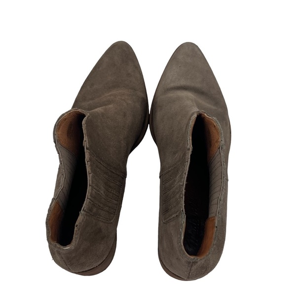 Madewell Taupe Block Heel Pointed Toe Ankle Booties Size 8 1/2 Women’s - Picture 5 of 10